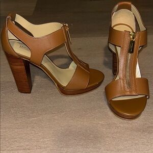 Michael Kors Brown T-Strap Heels